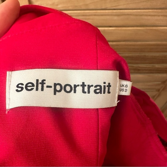 SELF-PORTRAIT One-shoulder Velvet Crop Top in pink size 2 - Picture 8 of 9